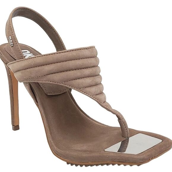 DKNY RANAE SQUARE-TOE SLINGBACK DRESS SANDALS WOMEN'S SIZE 6.5 Nubuck shoes - Picture 5 of 7